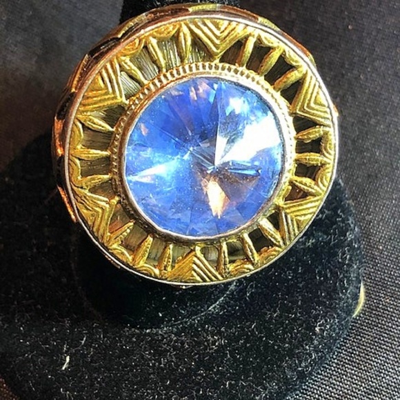 Mars & Valentine Vintage HUGE Mixed Metal Ring Size 8 ART TO WEAR - Picture 7 of 16